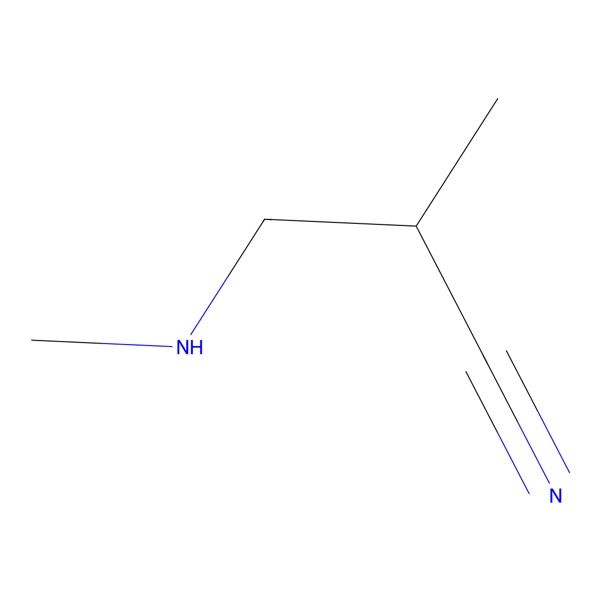 2-Methyl-3-(methylamino)propanenitrile molecular structure, CAS 50840-30-7
