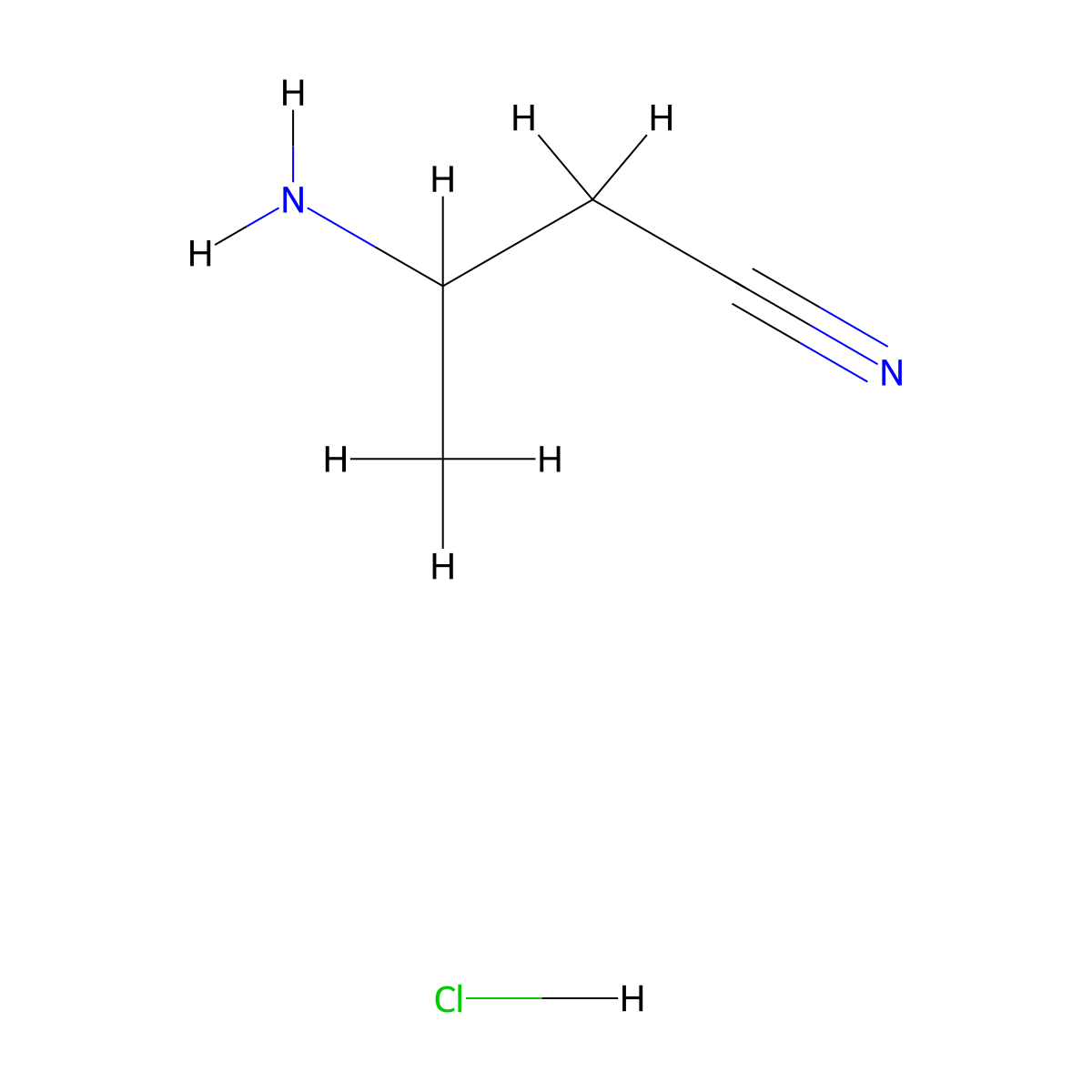 3-Aminobutanenitrile hydrochloride molecular structure, CAS 50840-31-8