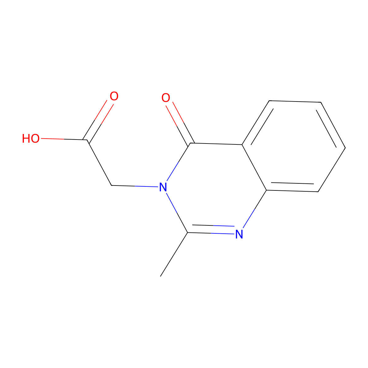 (2-Methyl-4-oxo-4H-quinazolin-3-yl)-acetic acid molecular structure, CAS 50844-81-0