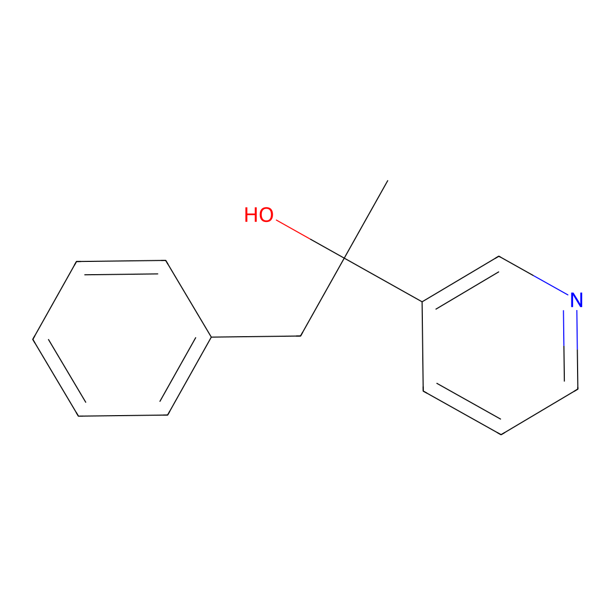 1-Phenyl-2-(pyridin-3-yl)propan-2-ol molecular structure, CAS 50845-68-6