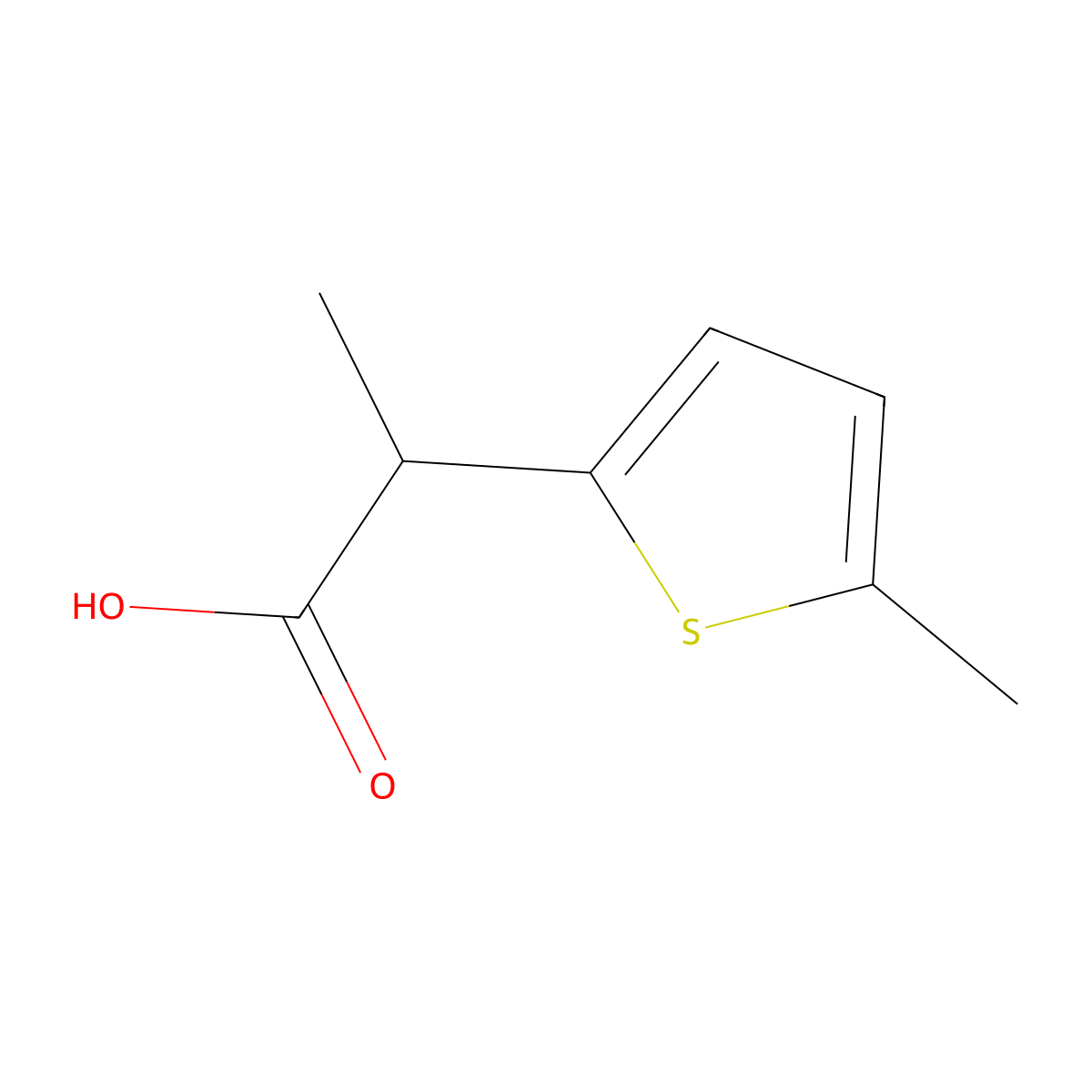 2-(5-Methylthiophen-2-yl)propanoic acid molecular structure, CAS 50845-91-5