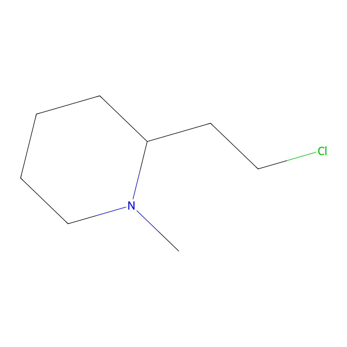 2-(2-Chloroethyl)-1-methylpiperidine molecular structure, CAS 50846-01-0