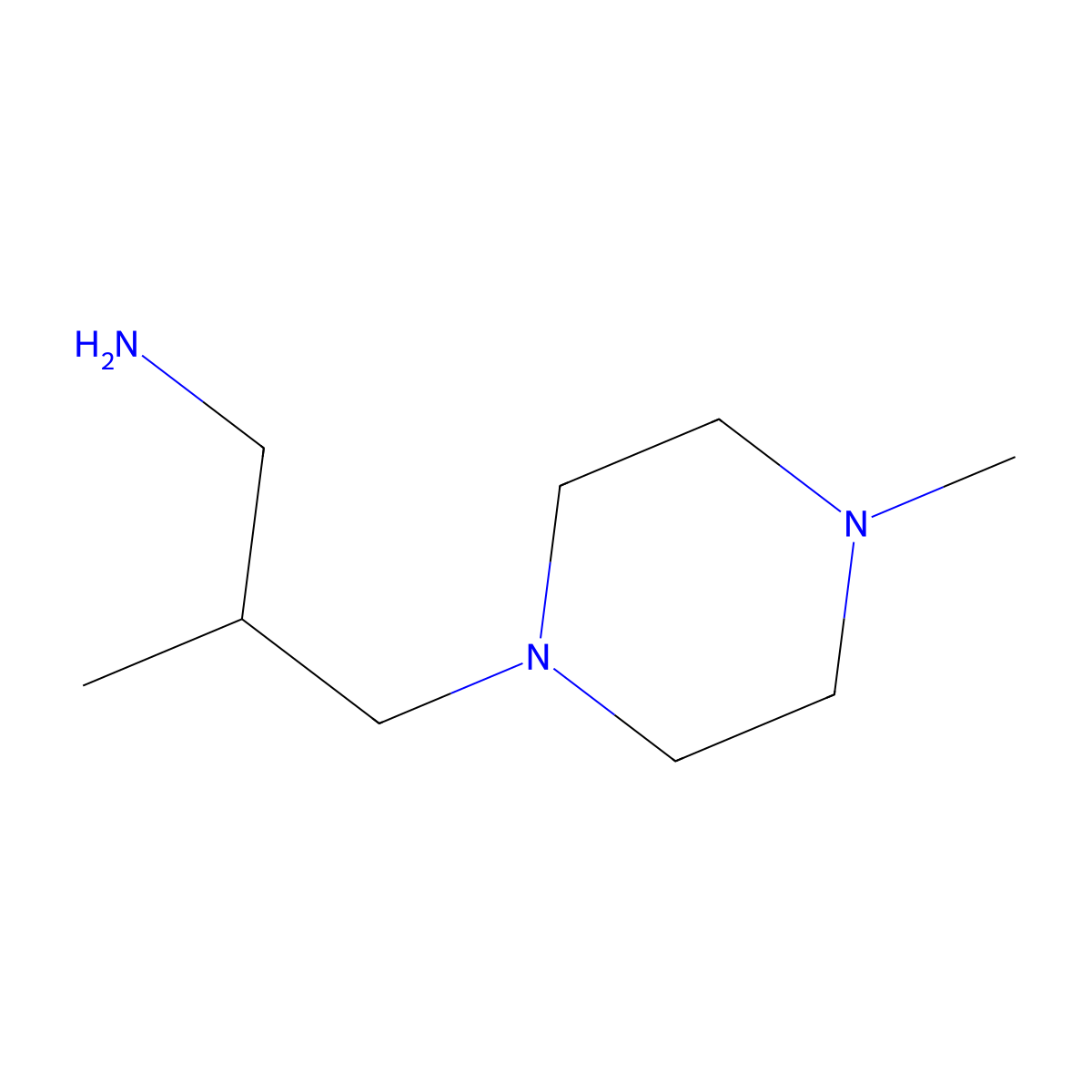 2-Methyl-3-(4-methylpiperazin-1-yl)propan-1-amine molecular structure, CAS 50846-06-5