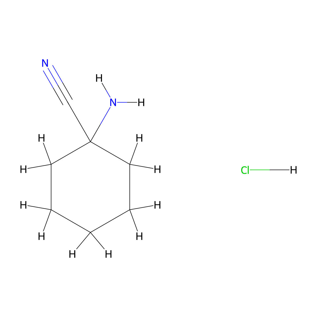1-Cyanocyclohexylamine hydrochloride molecular structure, CAS 50846-38-3