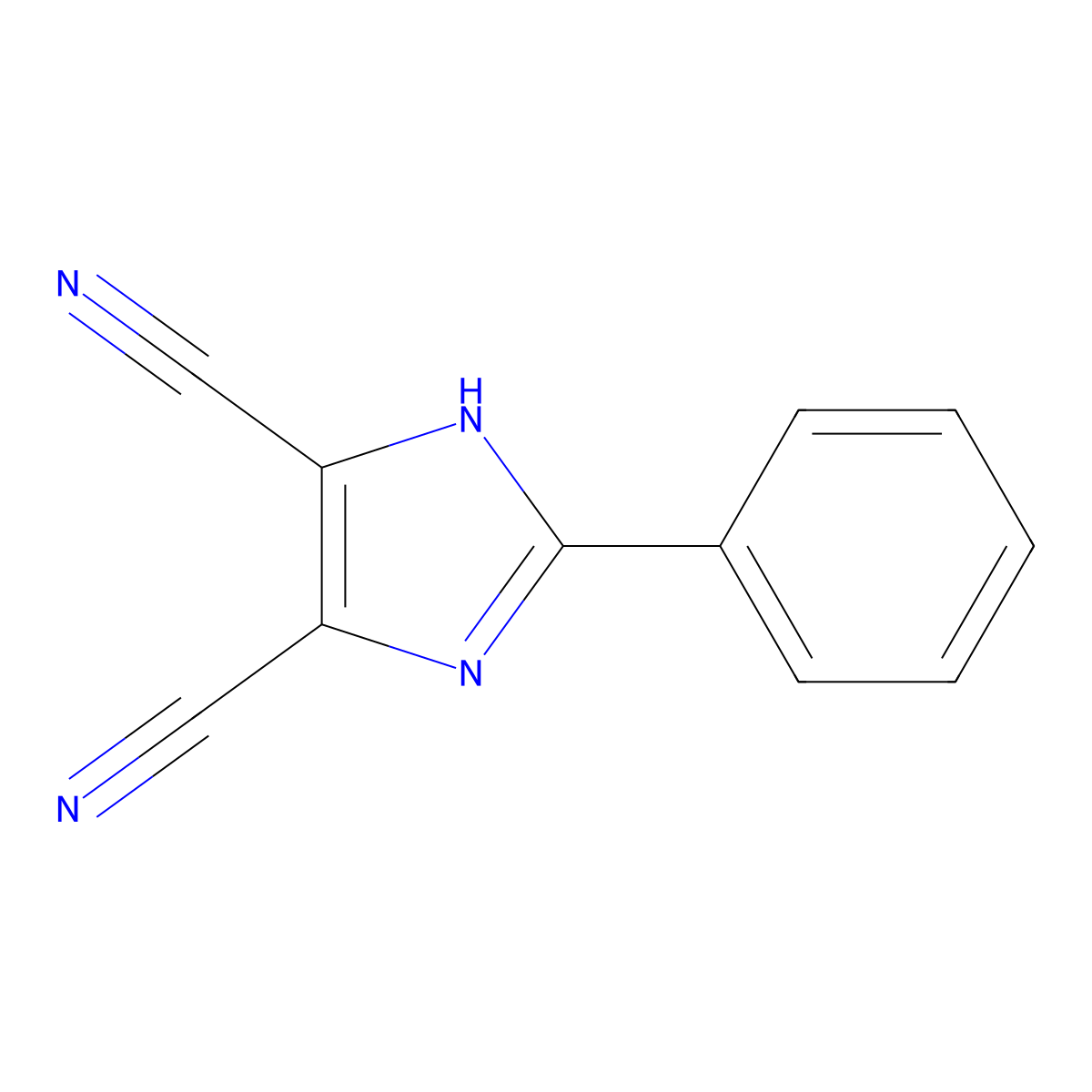 2-phenyl-1H-imidazole-4,5-dicarbonitrile molecular structure, CAS 50847-06-8