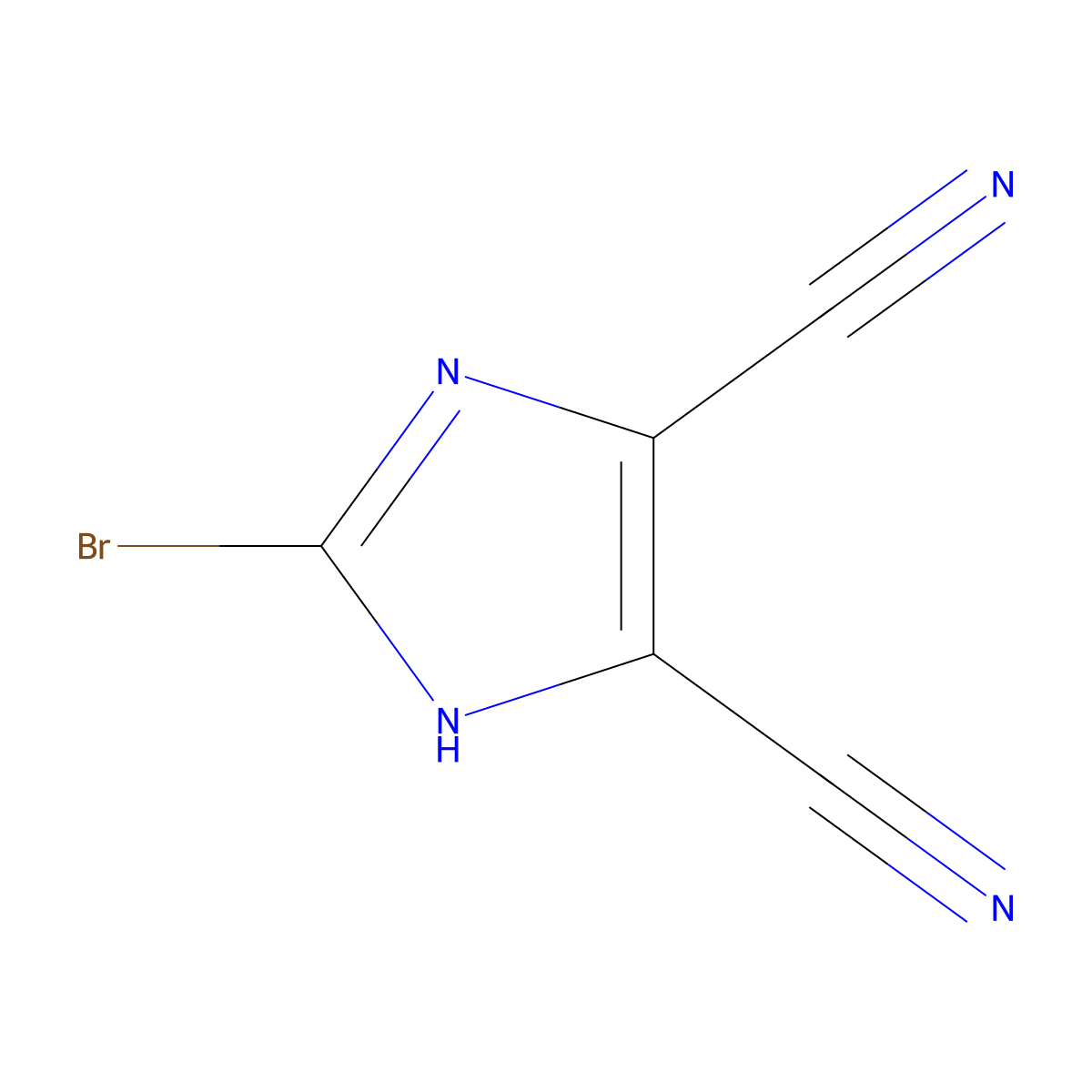 2-bromo-1H-imidazole-4,5-dicarbonitrile molecular structure, CAS 50847-09-1