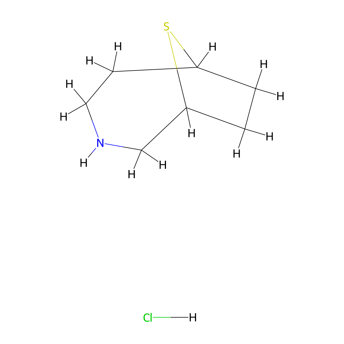 9-Thia-3-azabicyclo[4.2.1]nonane hydrochloride molecular structure, CAS 50848-31-2
