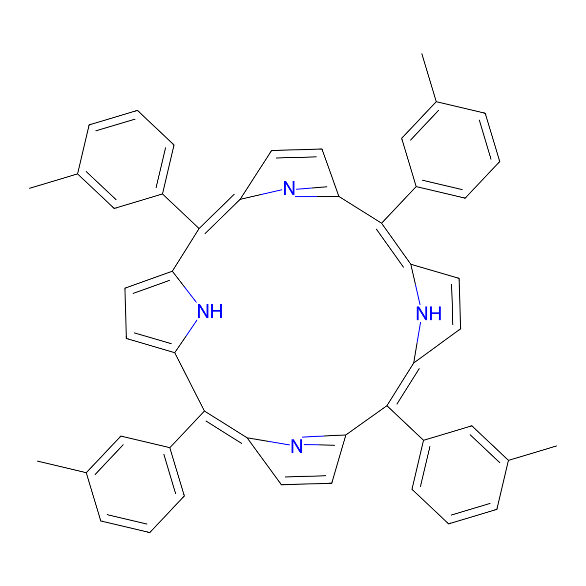 meso-Tetra(3-methylphenyl) porphine molecular structure, CAS 50849-45-1