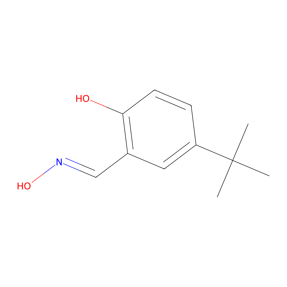 5-(1,1-Dimethylethyl)-2-hydroxybenzaldehyde oxime molecular structure, CAS 50849-50-8