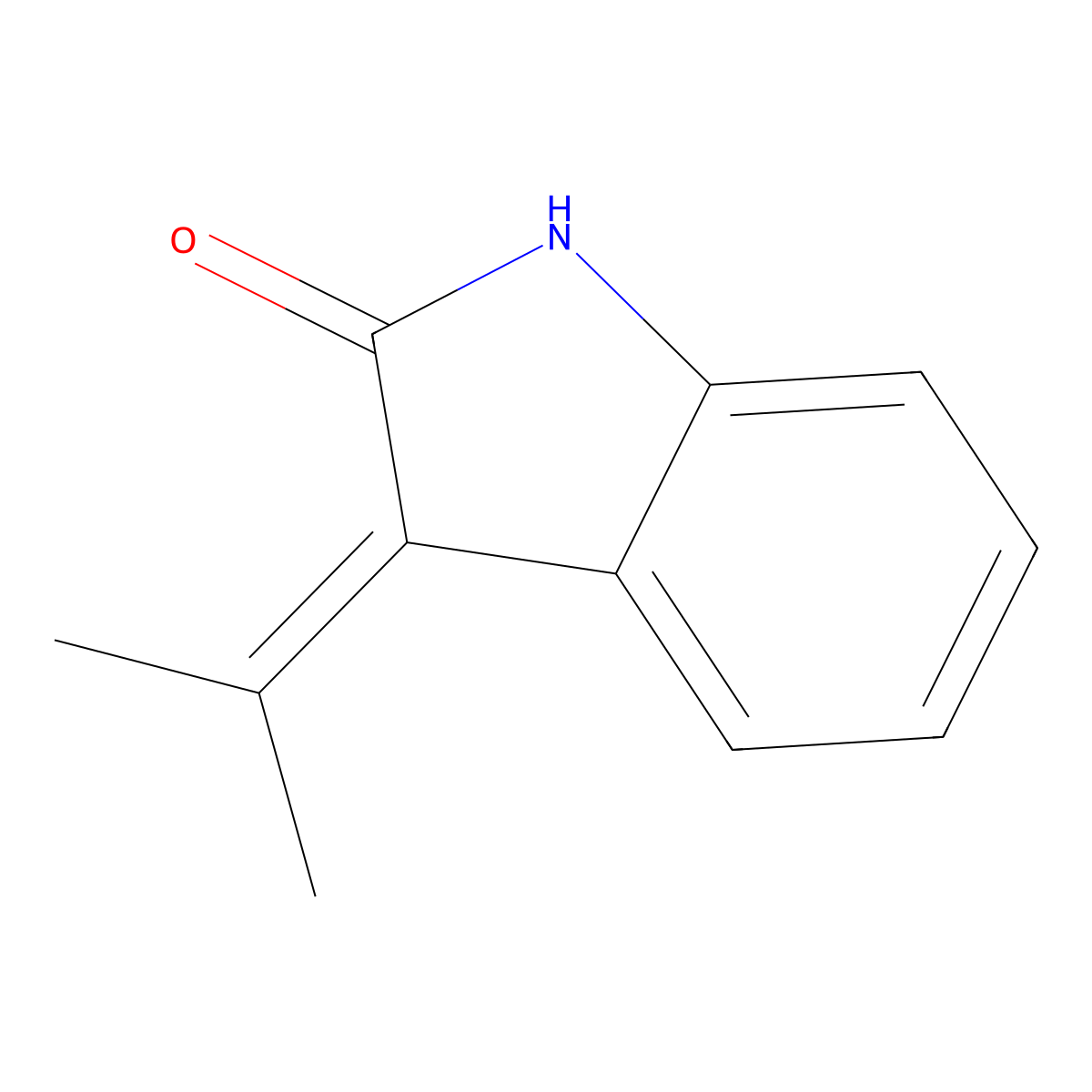 3-(Propan-2-ylidene)-1,3-dihydro-2H-indol-2-one molecular structure, CAS 5085-04-1