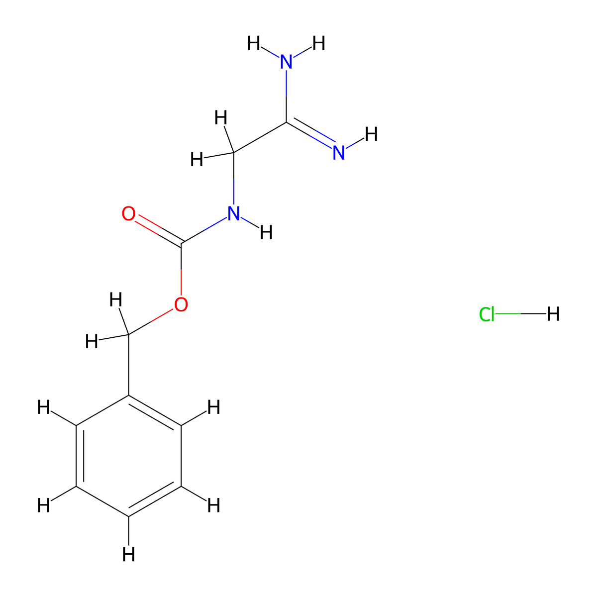 Benzyl (2-amino-2-iminoethyl)carbamate hydrochloride molecular structure, CAS 50850-19-6