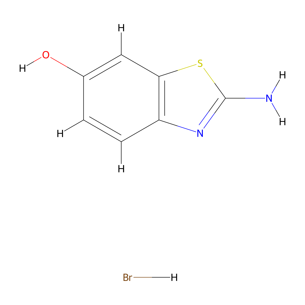 2-Aminobenzo[d]thiazol-6-ol hydrobromide molecular structure, CAS 50850-91-4