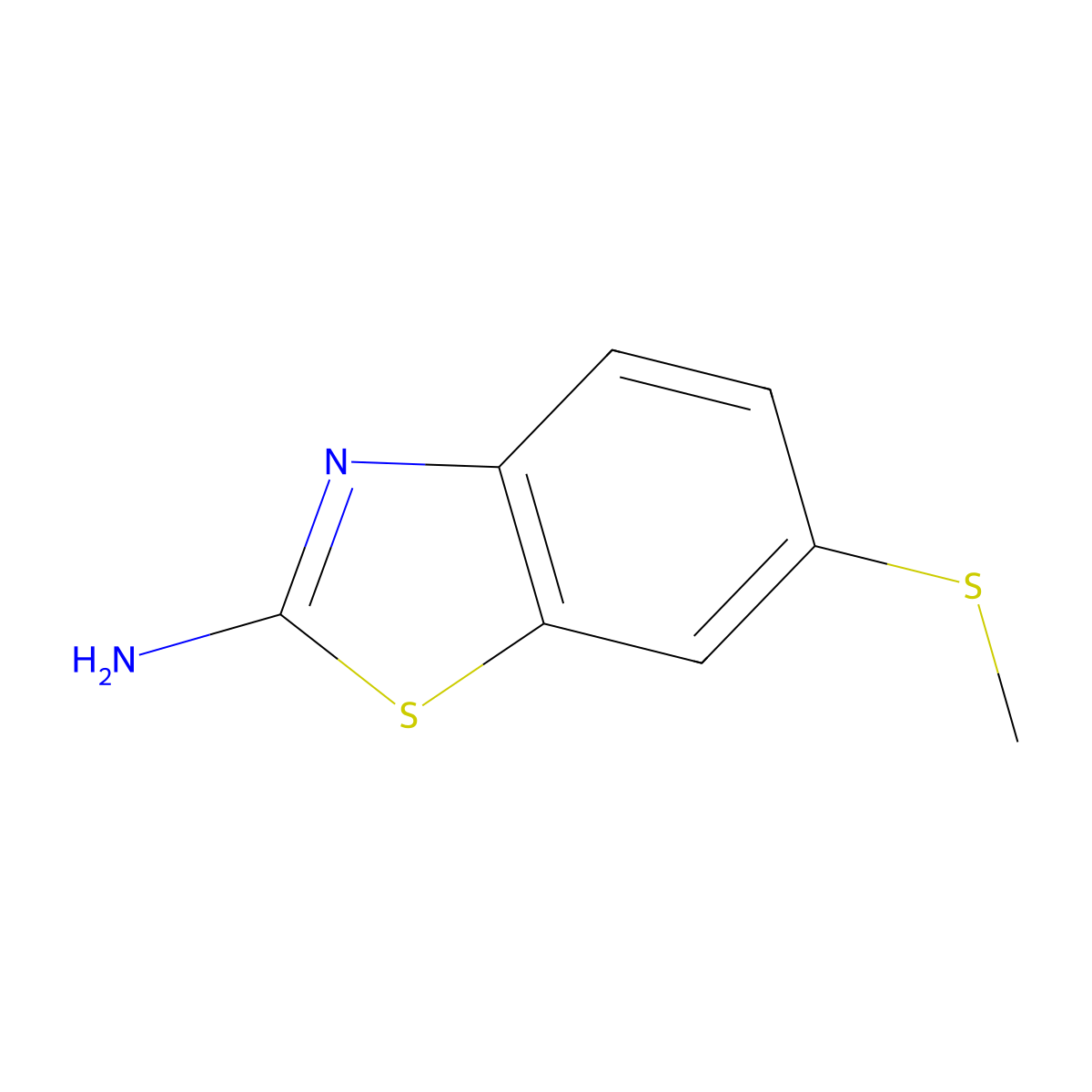 2-Benzothiazolamine, 6-(methylthio)- molecular structure, CAS 50850-92-5