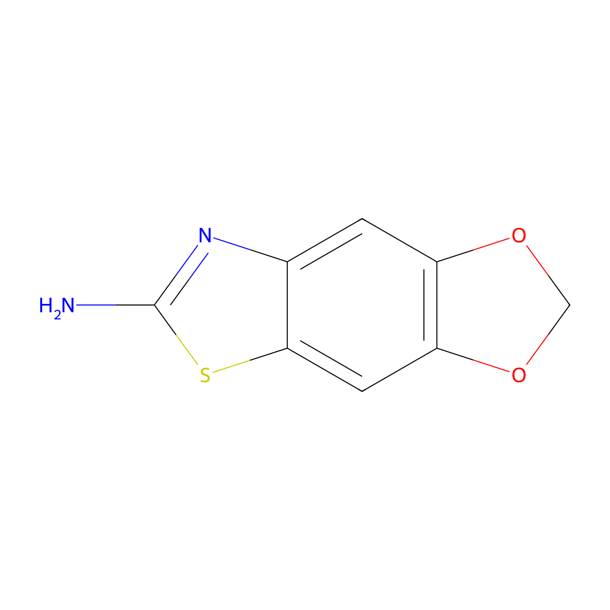 4,6-Dioxa-10-thia-12-azatricyclo(7.3.0.0,3,7)dodeca-1,3(7),8,11-tetraen-11-amine molecular structure, CAS 50850-94-7