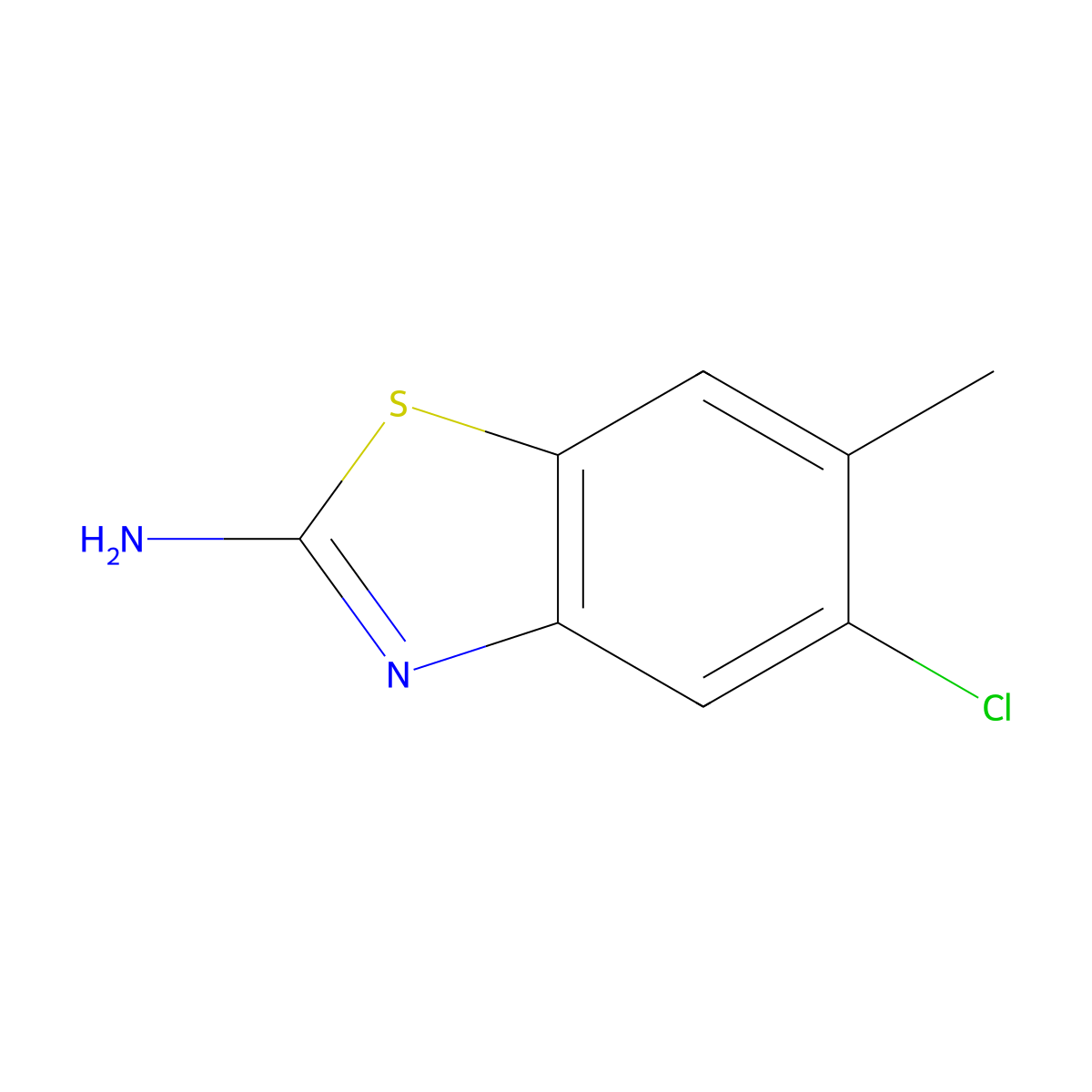 5-Chloro-6-methyl-1,3-benzothiazol-2-amine molecular structure, CAS 50850-98-1