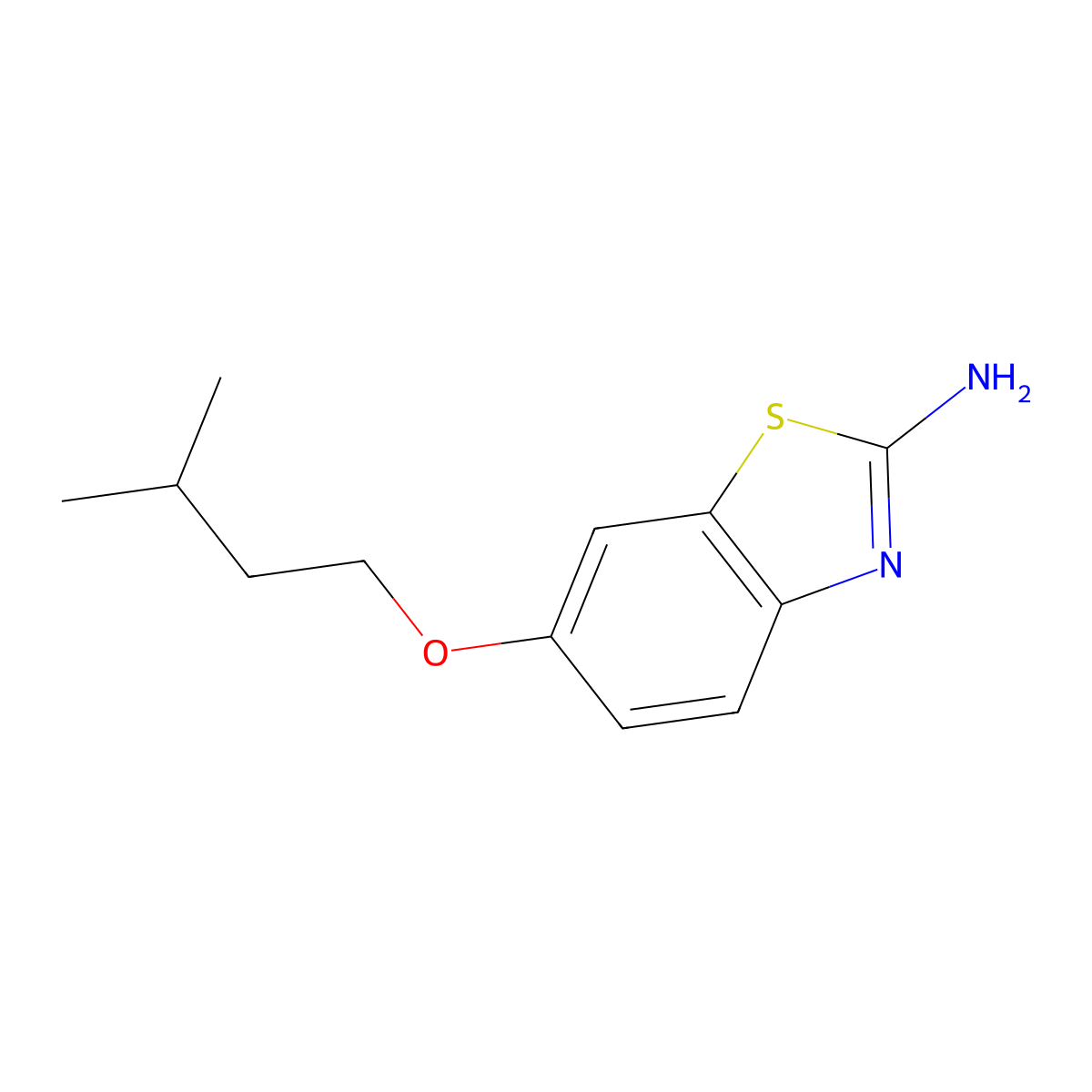 6-(3-Methylbutoxy)-1,3-benzothiazol-2-amine molecular structure, CAS 50851-04-2