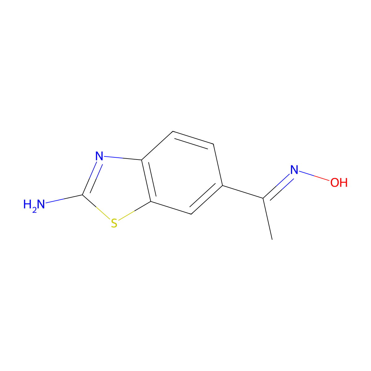6-[1-(Hydroxyimino)ethyl]-1,3-benzothiazol-2-amine molecular structure, CAS 50851-05-3