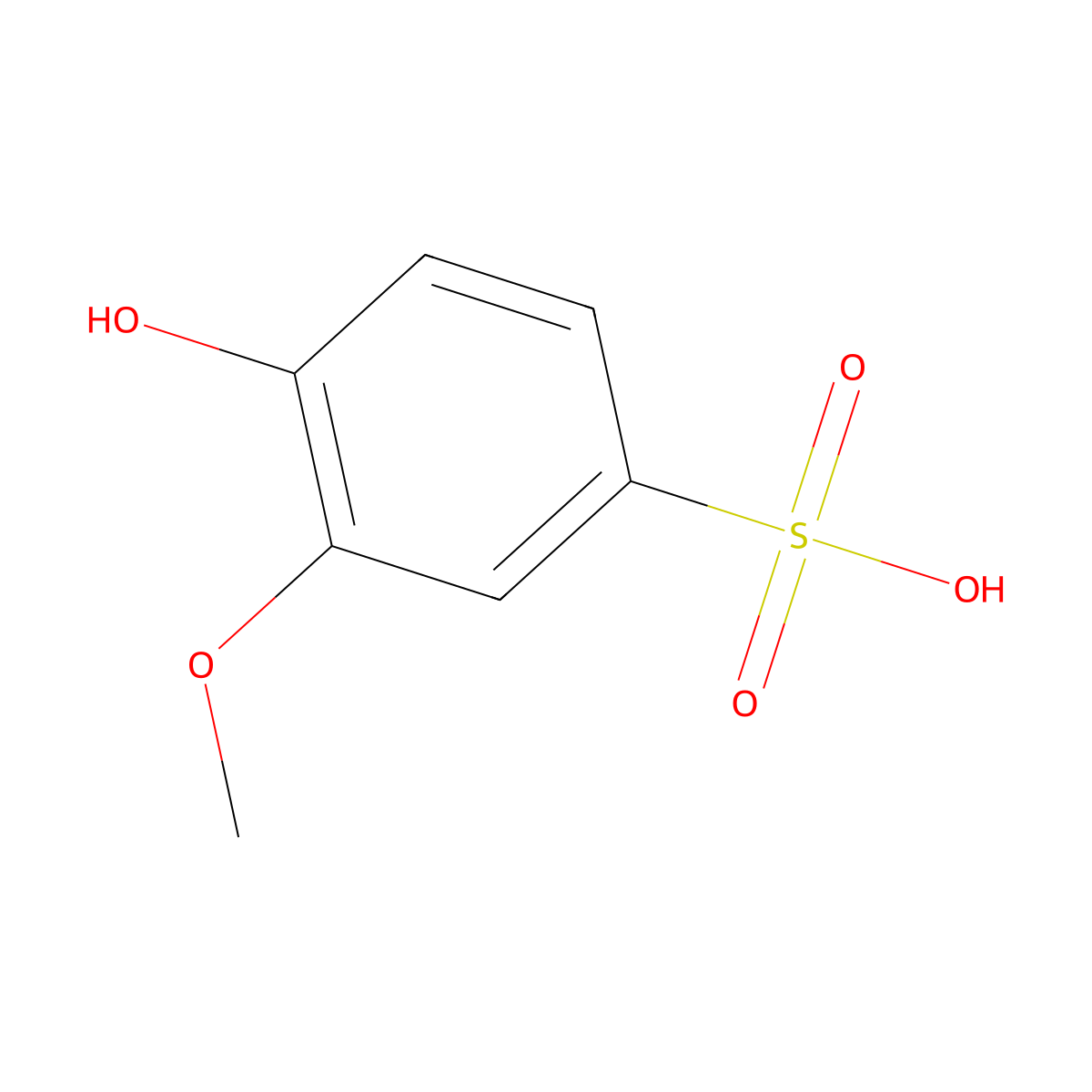 Sulfogaiacol molecular structure, CAS 50855-43-1