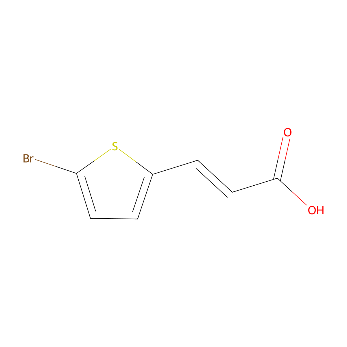 (E)-3-(5-Bromothiophen-2-YL)acrylic acid molecular structure, CAS 50868-68-3