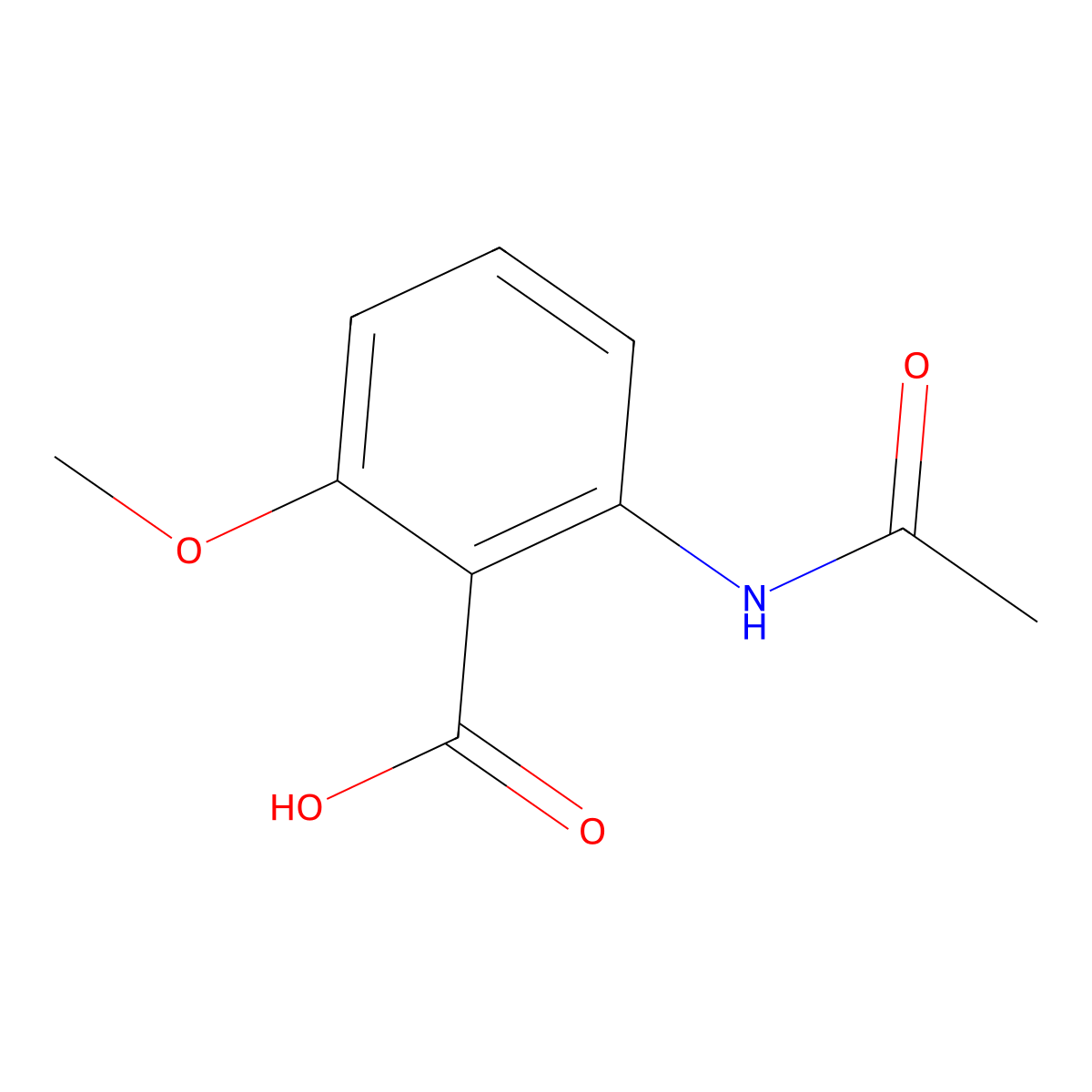 2-Acetamido-6-methoxybenzoic acid molecular structure, CAS 50868-77-4