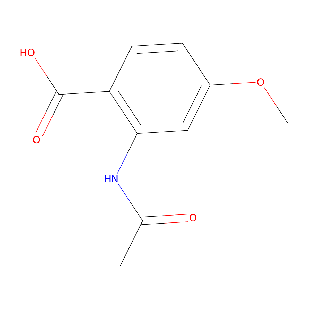 2-Acetamido-4-methoxybenzoic acid molecular structure, CAS 50868-78-5
