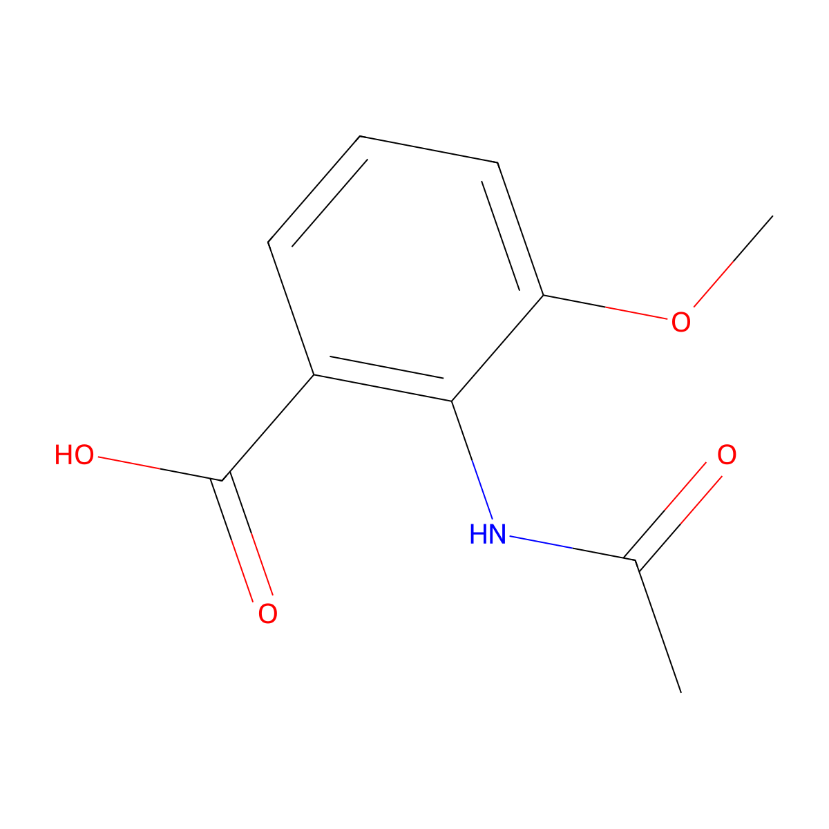 2-Acetamido-3-methoxybenzoic acid molecular structure, CAS 50868-79-6