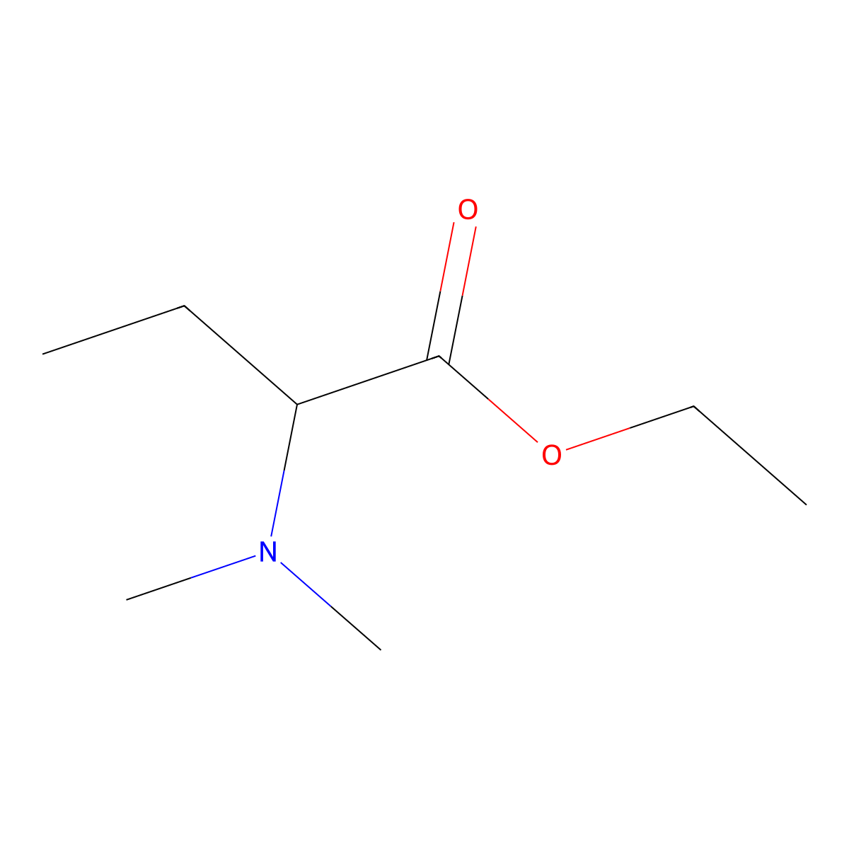 Ethyl 2-(dimethylamino)butanoate molecular structure, CAS 50870-28-5
