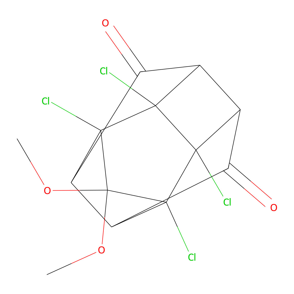 2,3,5,6-Tetrachloro-4,4-dimethoxypentacyclo[5.4.0.0^{2,6}.0^{3,10}.0^{5,9}]undecane-8,11-dione molecular structure, CAS 50874-39-0