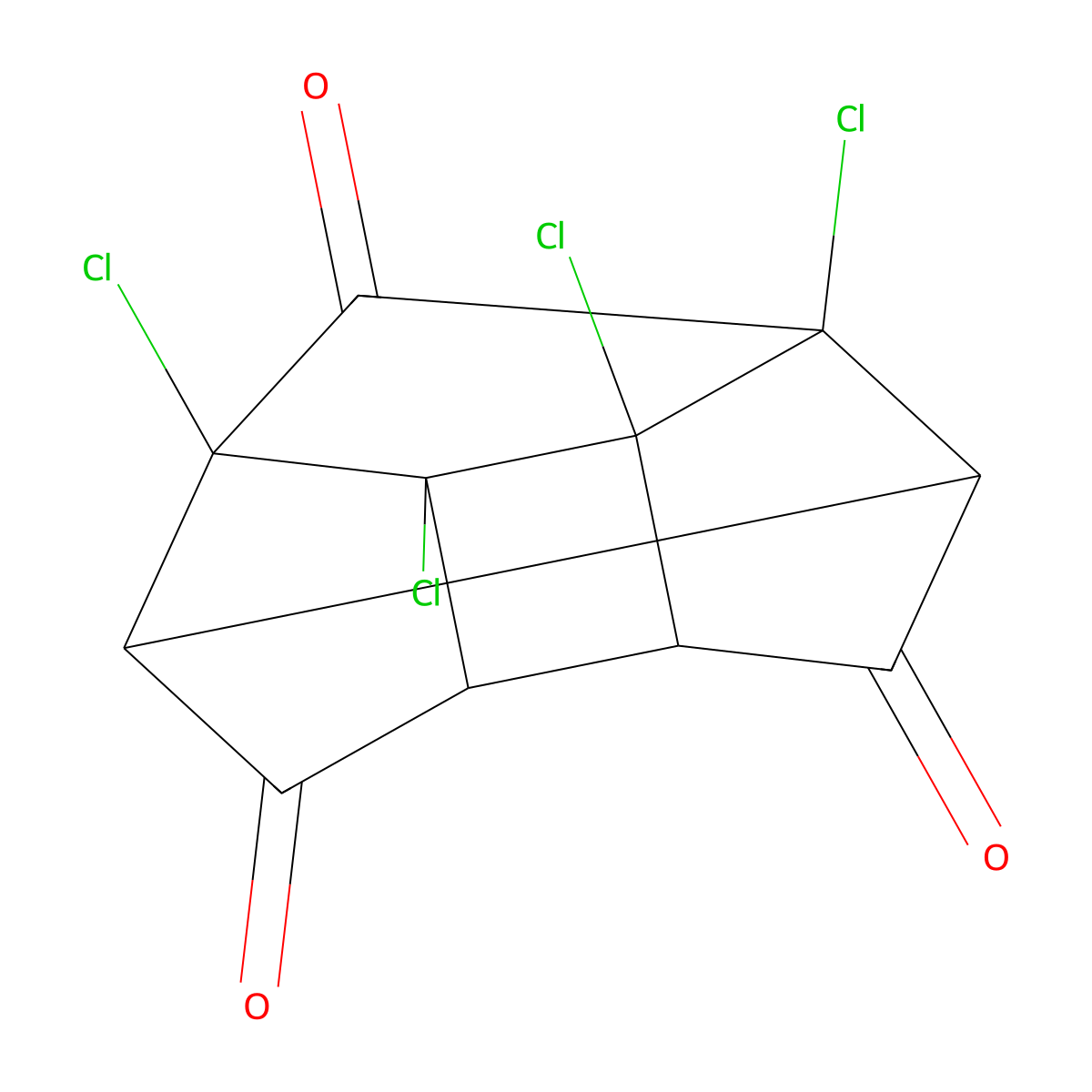 2,3,5,6-Tetrachloropentacyclo[5.4.0.0^{2,6}.0^{3,10}.0^{5,9}]undecane-4,8,11-trione molecular structure, CAS 50874-40-3