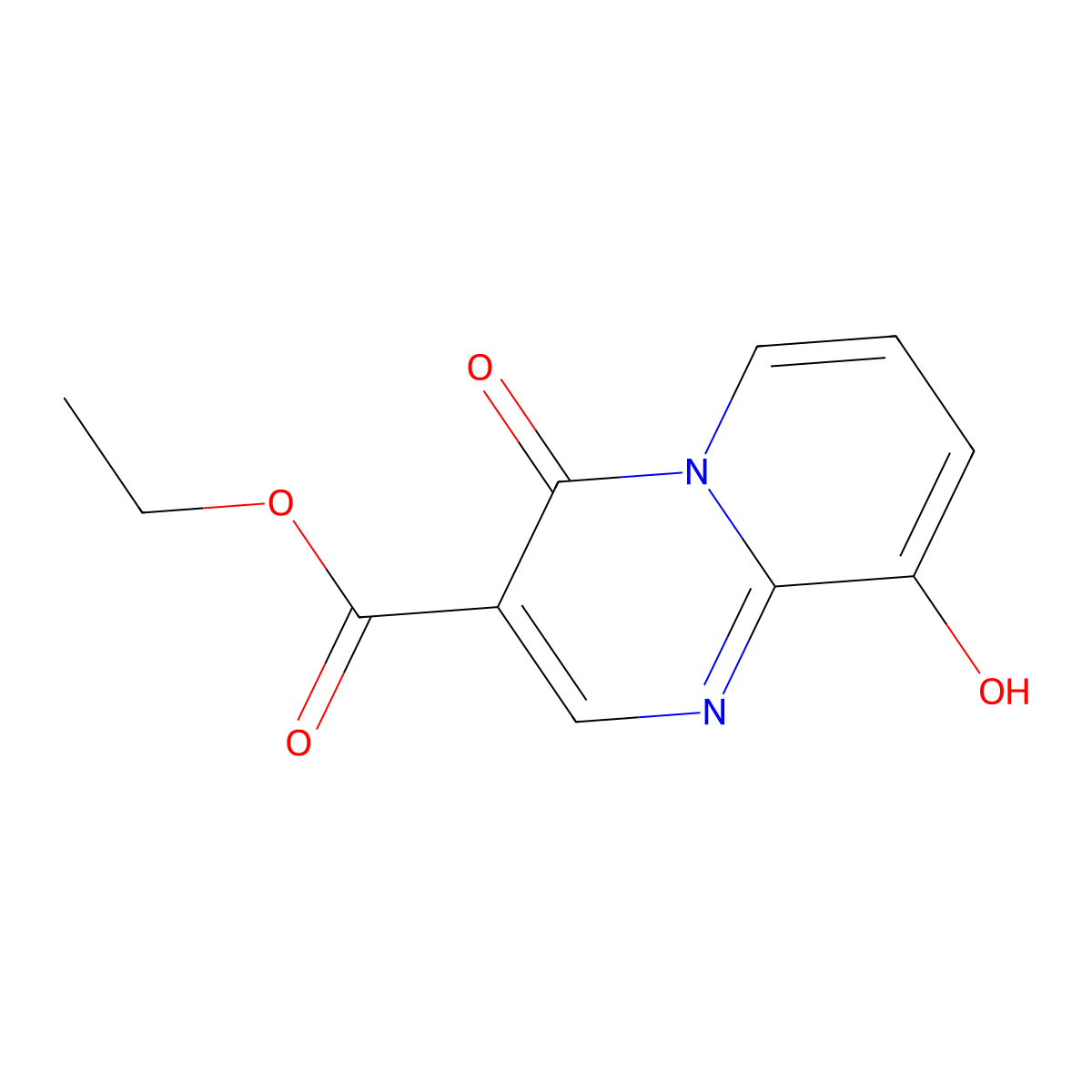 Ethyl 9-hydroxy-4-oxo-4H-pyrido[1,2-a]pyrimidine-3-carboxylate molecular structure, CAS 50876-74-9