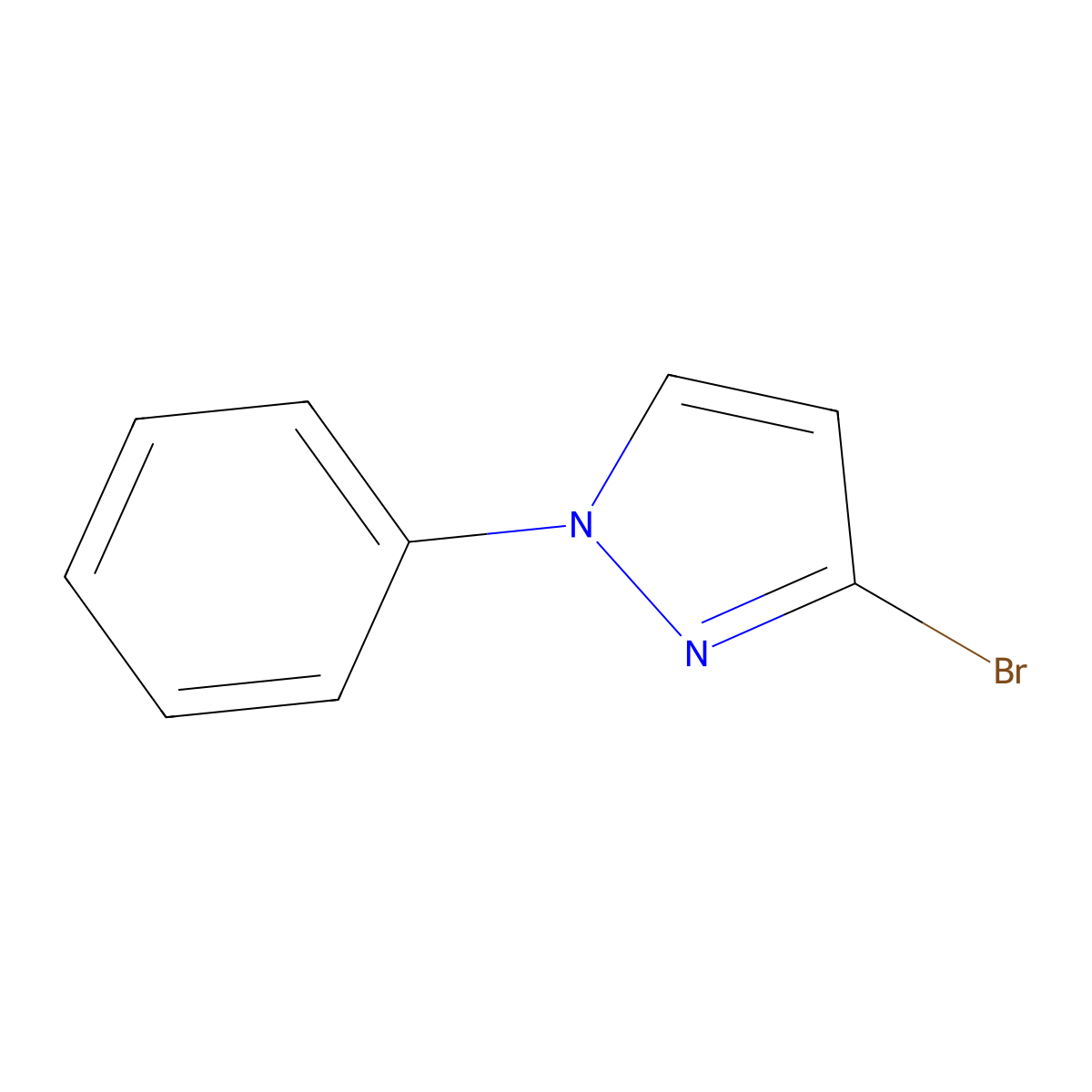 3-Bromo-1-phenyl-1H-pyrazole molecular structure, CAS 50877-46-8