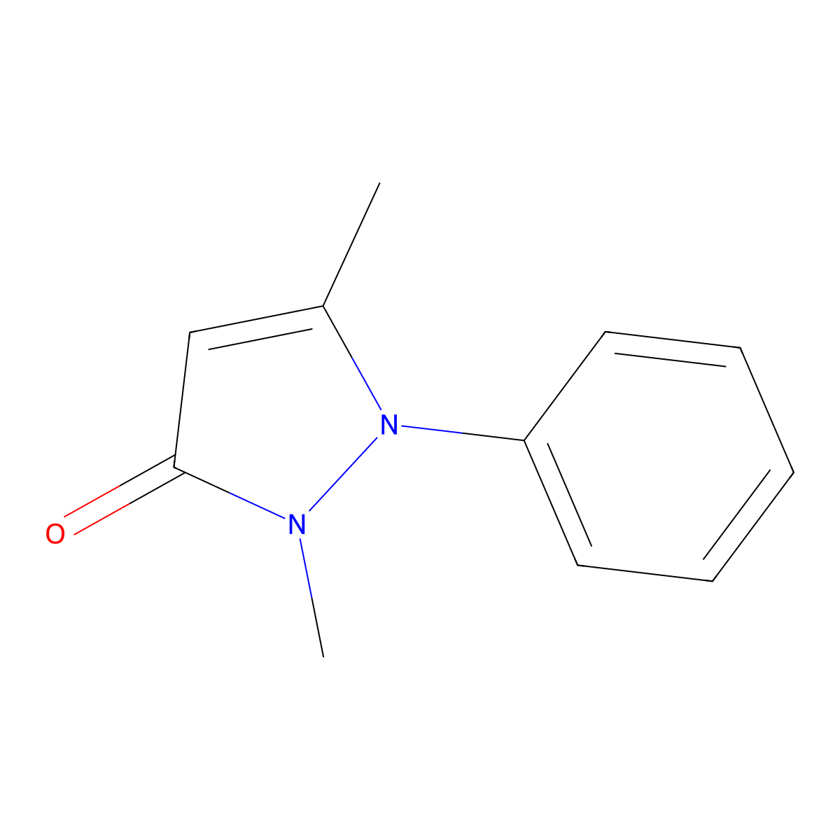 3H-Pyrazol-3-one, 1,2-dihydro-2,5-dimethyl-1-phenyl- molecular structure, CAS 50877-87-7