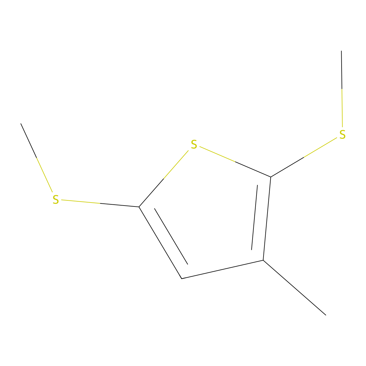 Thiophene, 3-methyl-2,5-bis(methylthio)- molecular structure, CAS 50878-68-7