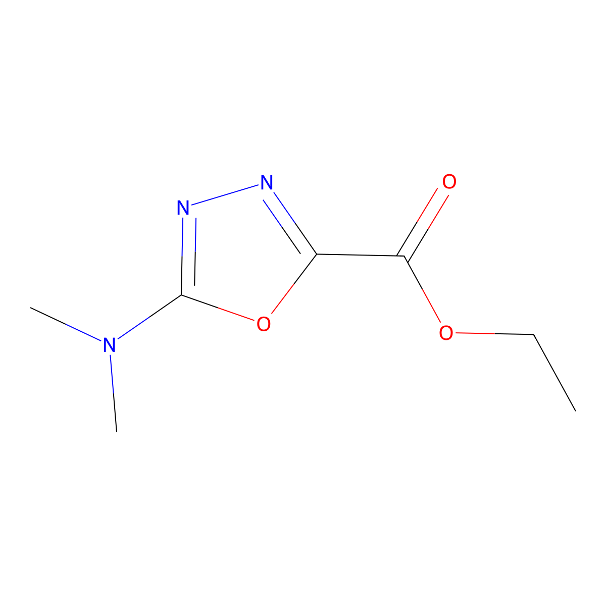 Ethyl 5-(dimethylamino)-1,3,4-oxadiazole-2-carboxylate molecular structure, CAS 50878-77-8