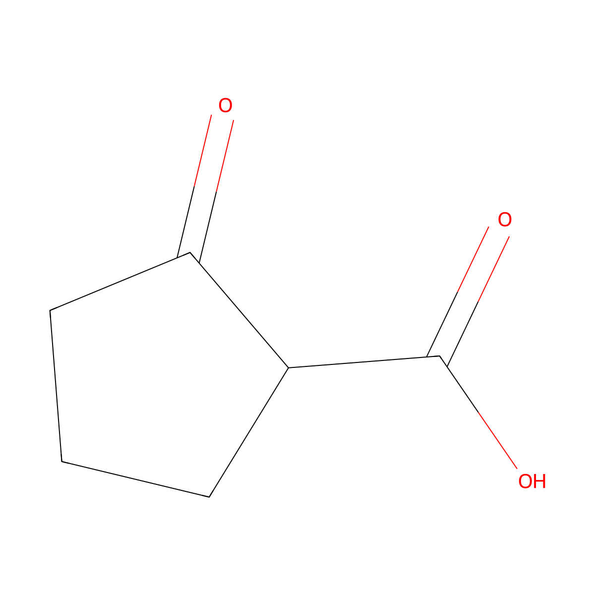 2-Oxocyclopentane-1-carboxylic acid molecular structure, CAS 50882-16-1
