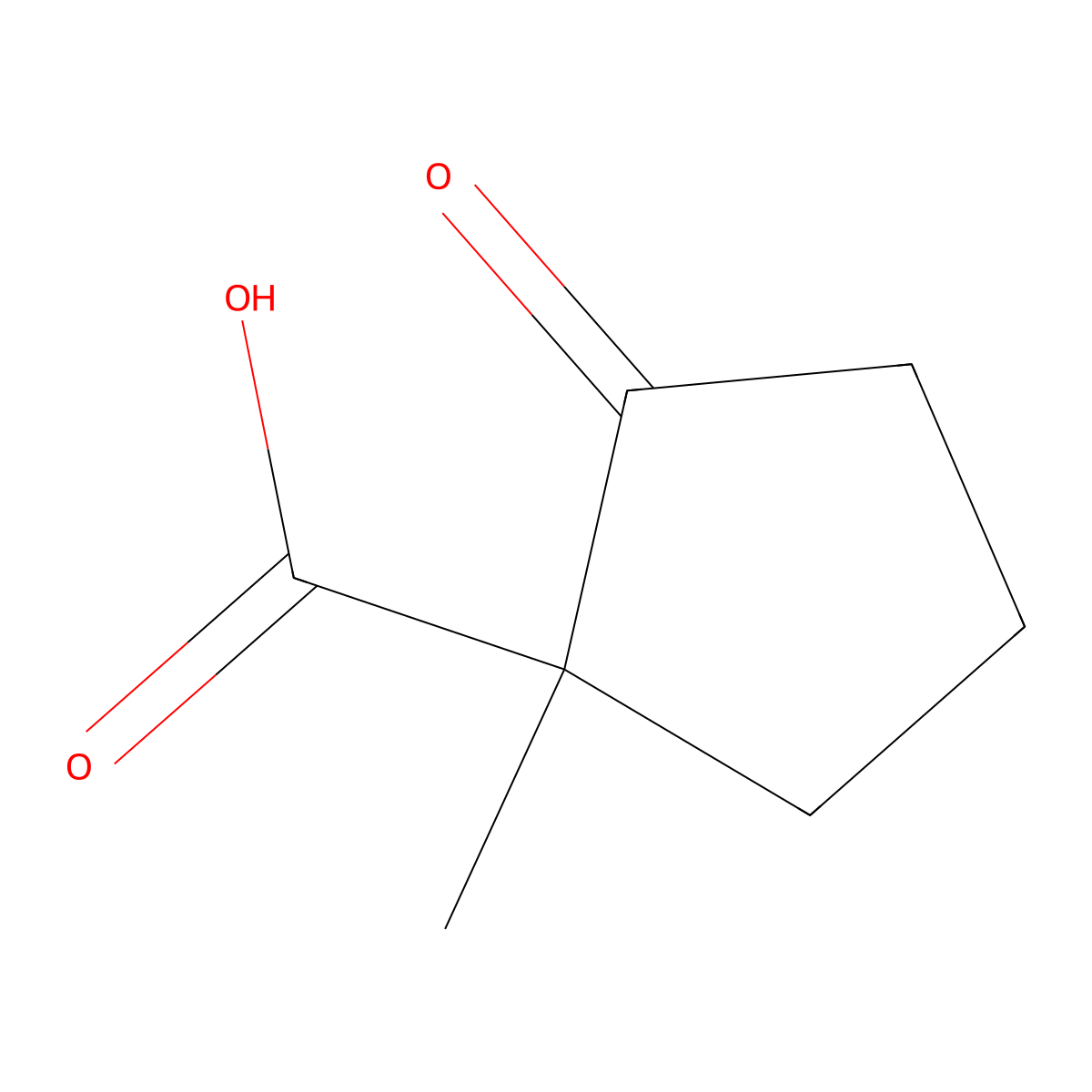 1-Methyl-2-oxocyclopentane-1-carboxylic acid molecular structure, CAS 50882-18-3