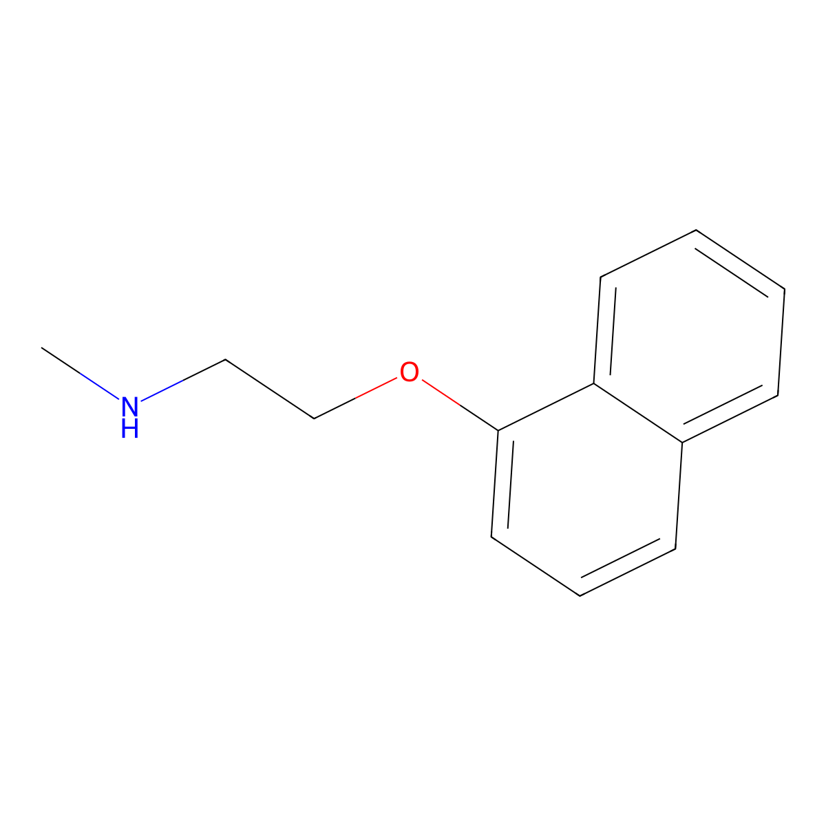 N-methyl-2-naphthalen-1-yloxyethanamine molecular structure, CAS 50882-69-4