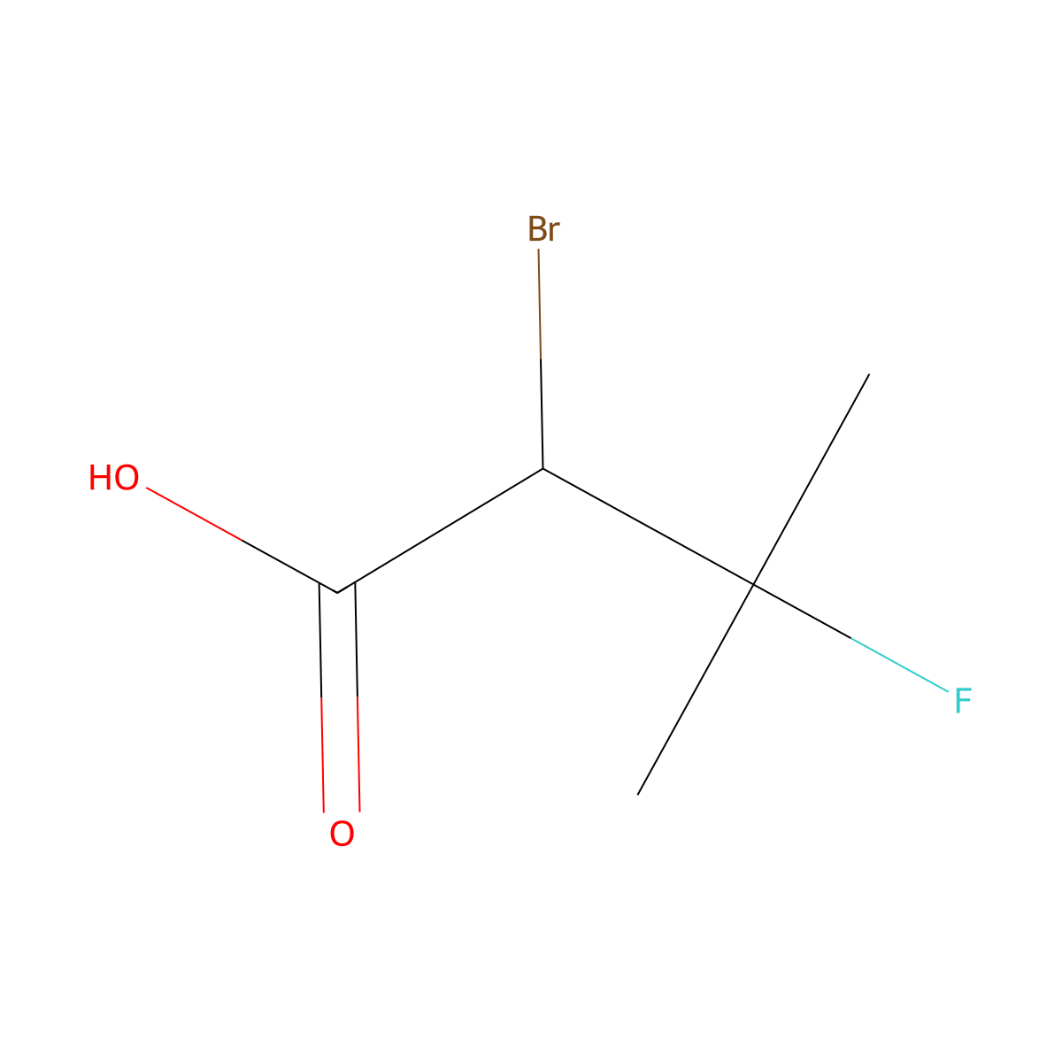 2-Bromo-3-fluoro-3-methylbutyric acid molecular structure, CAS 50884-94-1