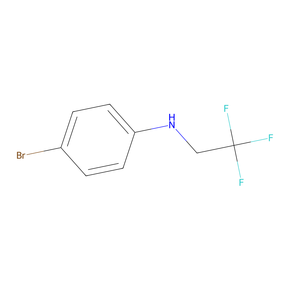 4-bromo-N-(2,2,2-trifluoroethyl)aniline molecular structure, CAS 50885-29-5