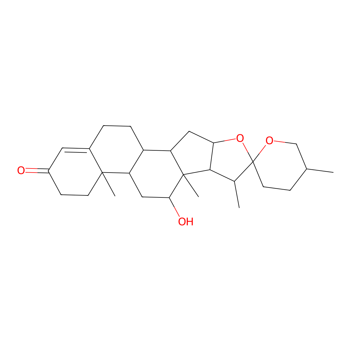 (25R)-12alpha-Hydroxyspirost-4-EN-3-one molecular structure, CAS 50888-50-1