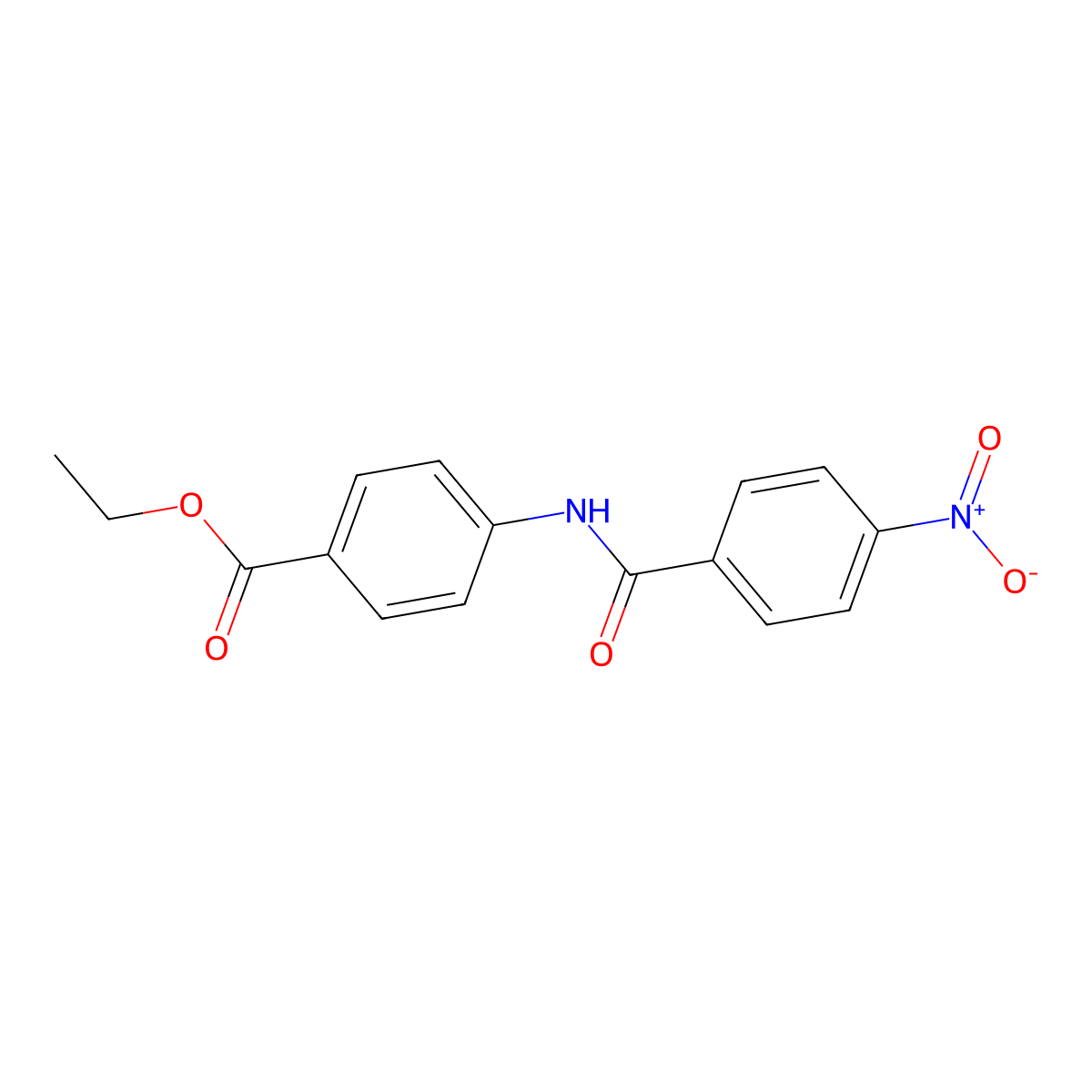 Ethyl 4-[(4-nitrobenzoyl)amino]benzoate molecular structure, CAS 50888-97-6