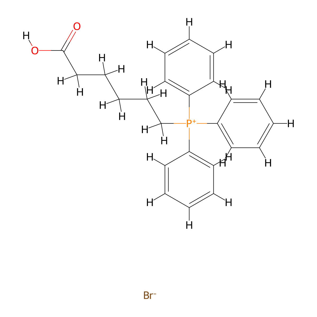 (5-Carboxypentyl)triphenylphosphanium bromide molecular structure, CAS 50889-29-7