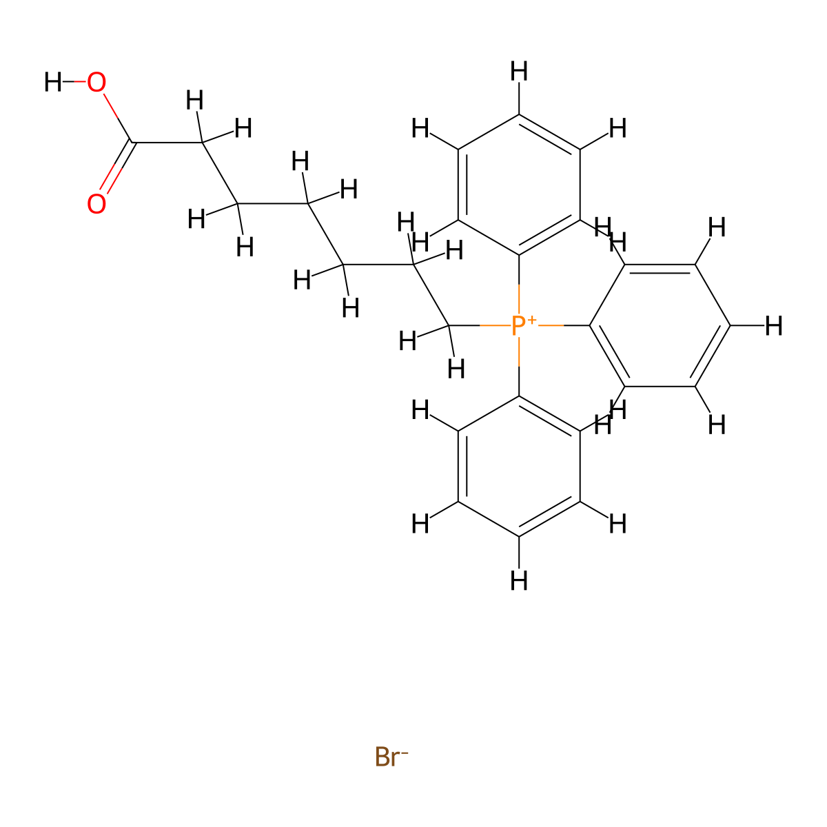 (6-Carboxyhexyl)triphenylphosphonium bromide molecular structure, CAS 50889-30-0