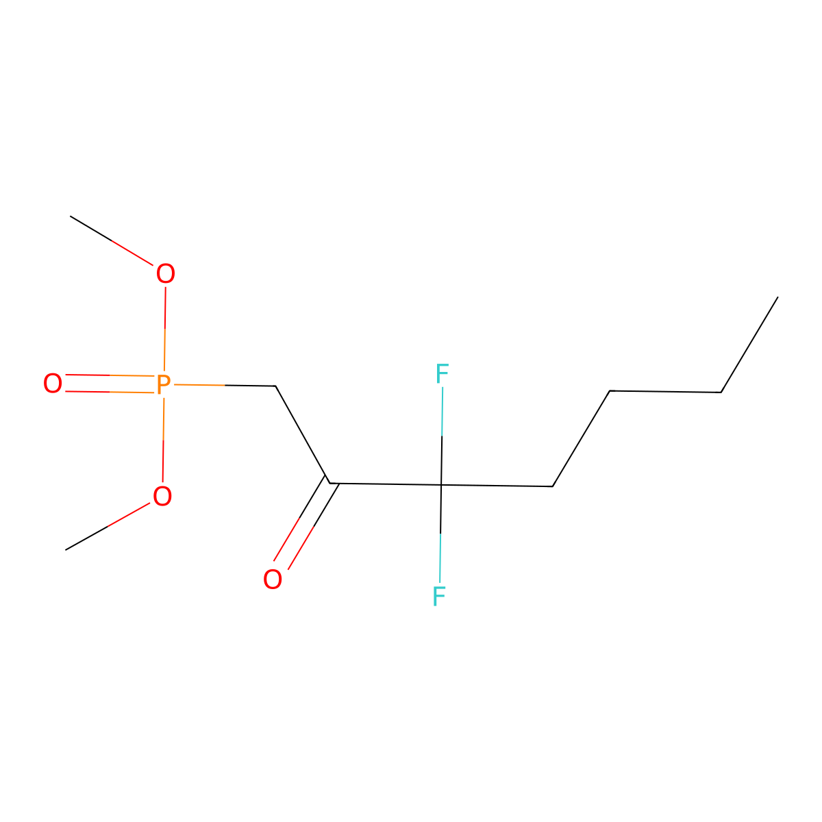 Dimethyl (3,3-difluoro-2-oxoheptyl)phosphonate molecular structure, CAS 50889-46-8