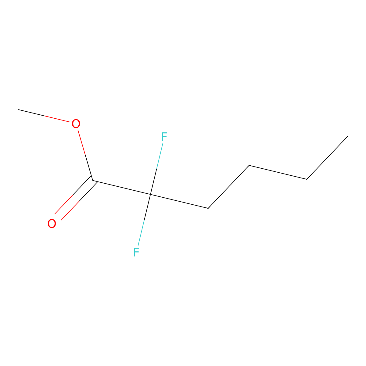 Methyl 2,2-difluorohexanoate molecular structure, CAS 50889-47-9