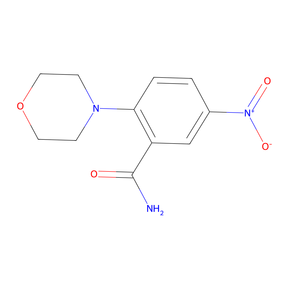2-Morpholino-5-nitrobenzamide molecular structure, CAS 50891-29-7