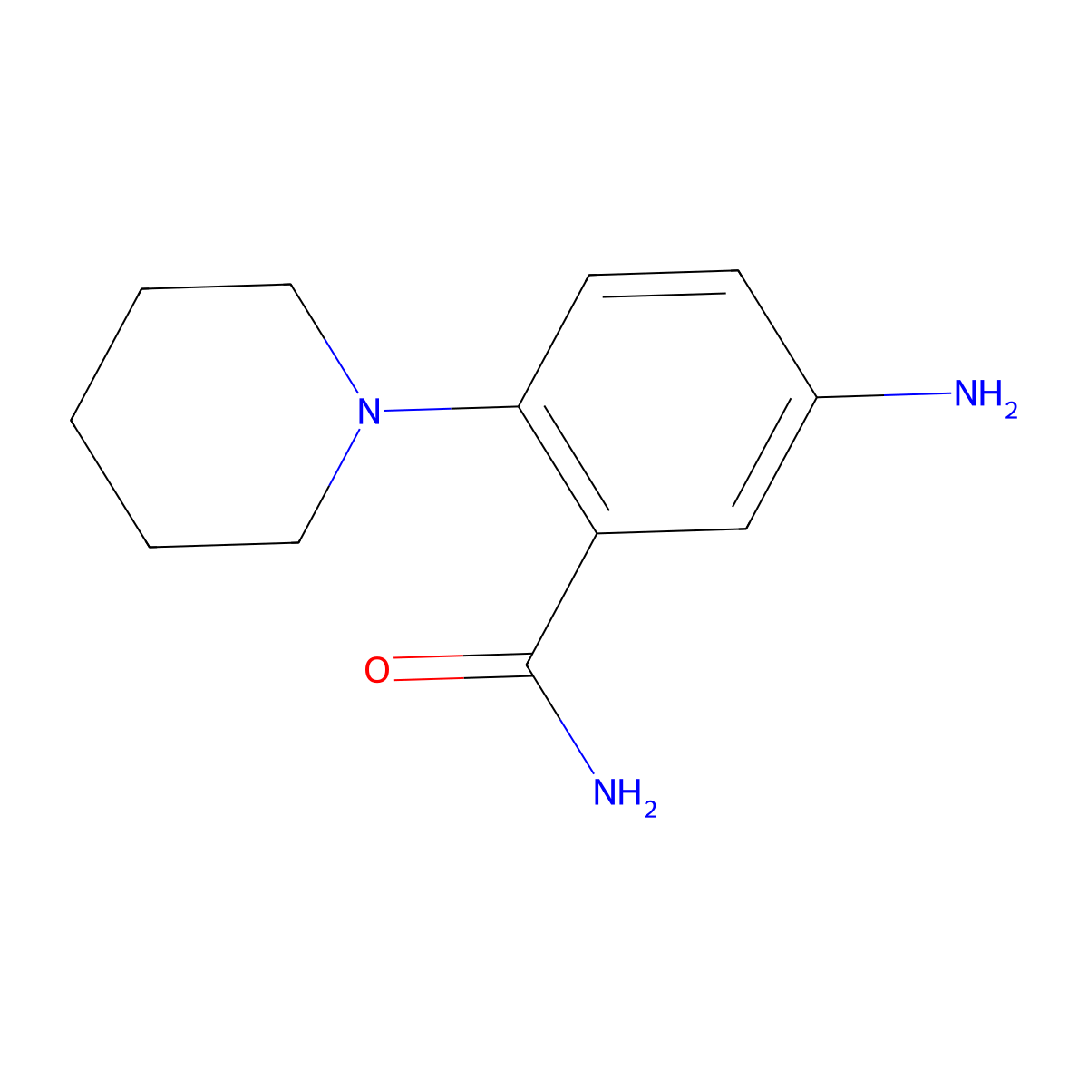 5-Amino-2-piperidin-1-yl-benzamide molecular structure, CAS 50891-33-3