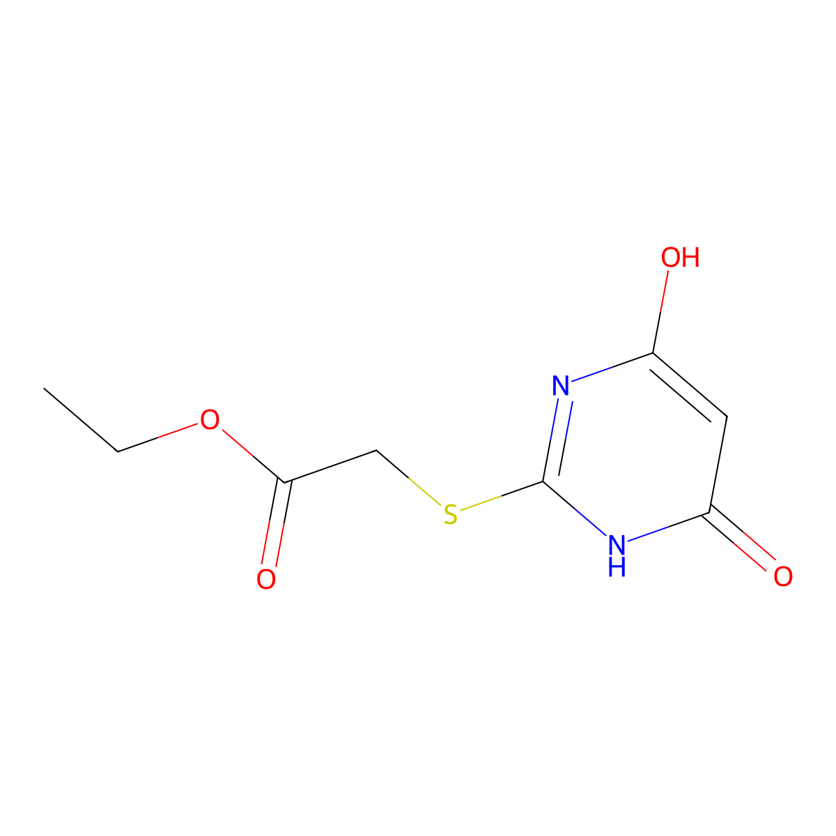 Ethyl 2-((4,6-dihydroxypyrimidin-2-yl)thio)acetate molecular structure, CAS 50892-49-4