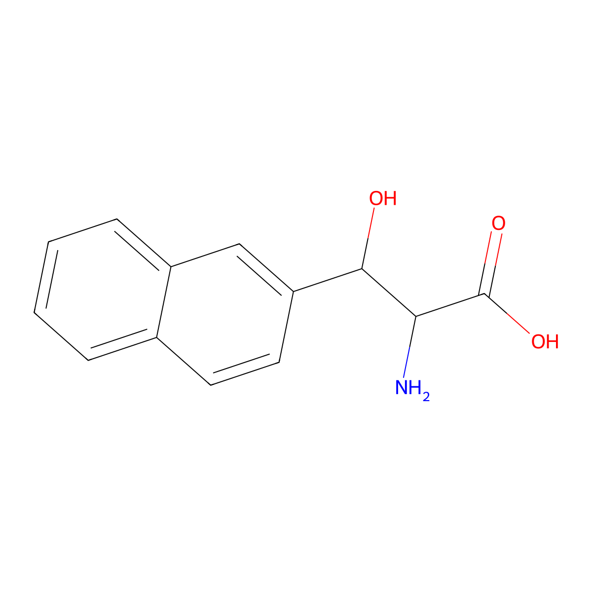 2-Amino-3-hydroxy-3-(naphthalen-2-yl)propanoic acid molecular structure, CAS 50897-29-5