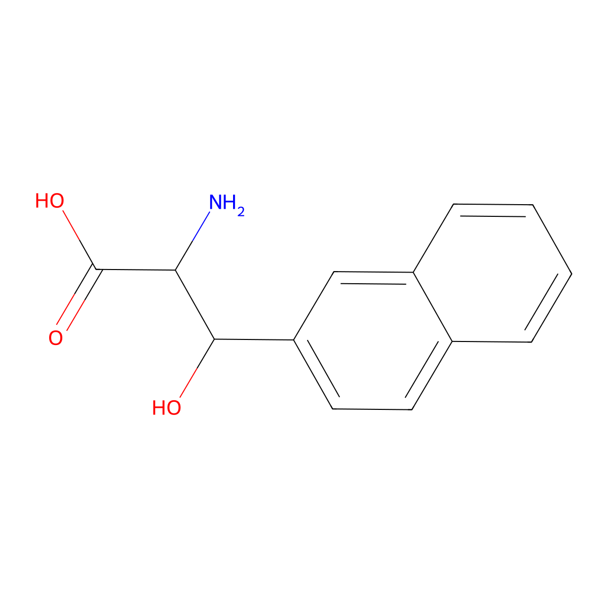 2-Amino-3-hydroxy-3-(naphthalen-2-yl)propanoic acid molecular structure, CAS 50897-29-5